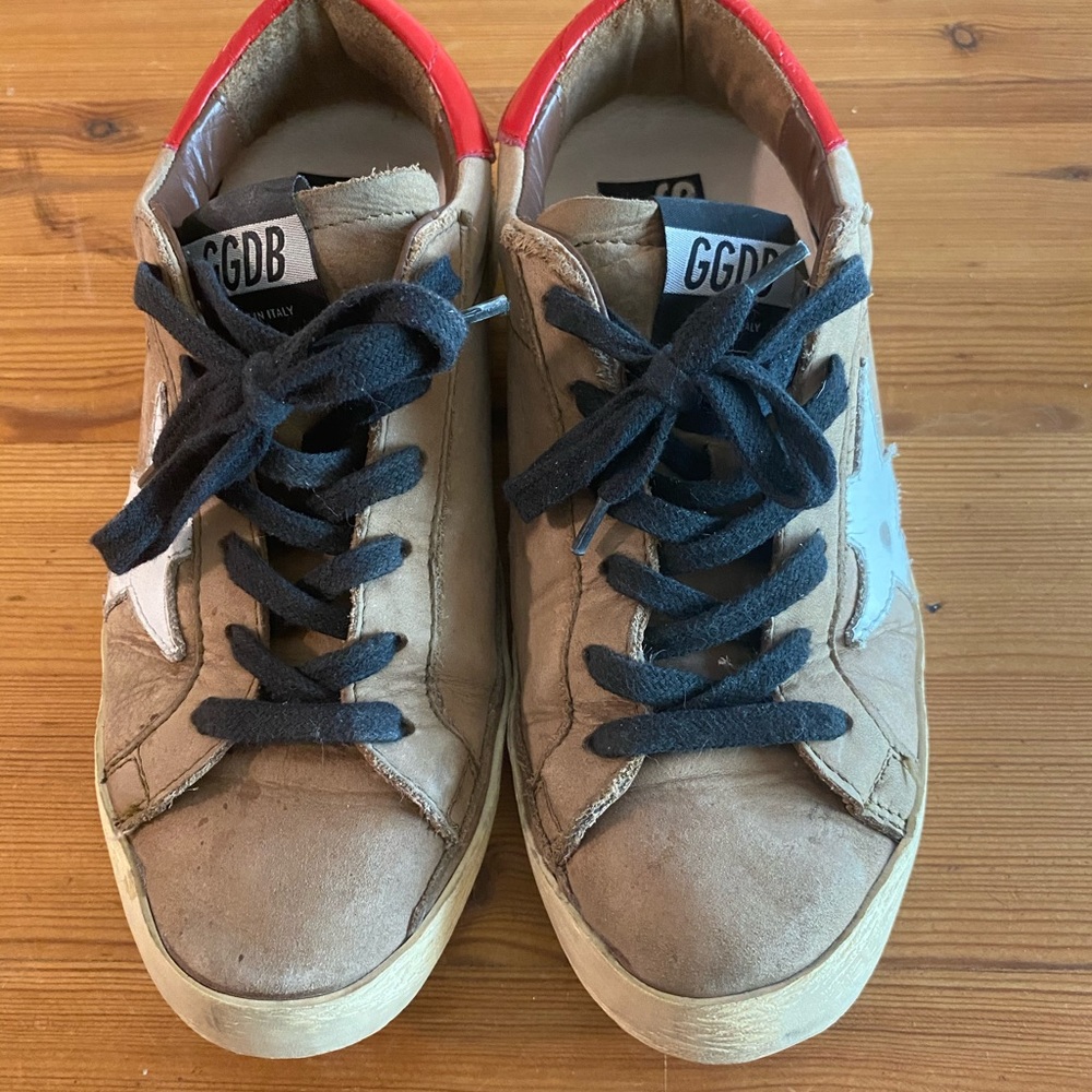 Golden Goose Tan Suede Sneakers - Picture 1 of 16
